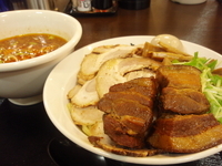 「（限定）肉カレーつけ麺（1,100円）+チャーシュー（230円→」@手打ち麺処 暁天の写真