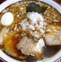 「ラーメン（薬味ねぎトッピング）」@たけおからーめん 松乃家の写真