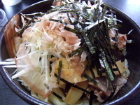 「まぜそば 大盛り￥800」@ラーメン天天の写真