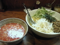 「坦々つけ麺+もやし+小ライス（800円+100円+100円）」@麺や天鳳 方南町店の写真