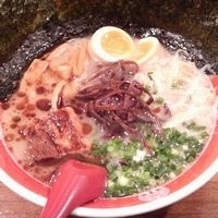 「新味全部入り（ふつう） + 替玉（バリカタ、無料券使用） ￥98」@ラーメン 麺や亮の写真