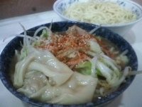 「もり野菜 （中盛り） 麺硬め + ワンタン」@所沢大勝軒の写真