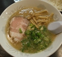 「ラーメンライスセット（らーめん+普通ライス）、水餃子」@博多らあめん とっしん屋の写真