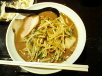 「炒めもやし醤油らあめん」@極太めん ひでまる 千波店の写真