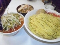 「辛味噌つけ麺あつ特盛野菜大盛味玉+ぶたご飯」@味噌麺処 花道庵の写真