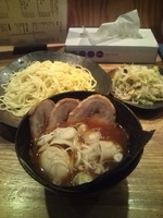 「つけ麺（並盛）+全部入り」@つけ麺屋 ごんろく 両国店の写真