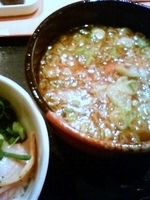 「炎麺・1炎・小（800円）+とろねぎ丼（280円）」@夢館 柏店の写真