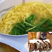 「しるそば （塩） + 海老ギョーザ」@爆じゅう餃子 餃点の写真