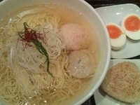 「あら炊き塩らあめん焼きおにぎり付（950円）+大盛り（無料）+味」@麺屋 海神の写真