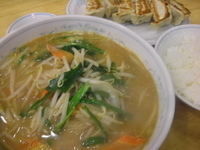 「みそラーメンセット740円ライス30円増し（セットライスが普通盛」@ぎょうざの満洲 新所沢東口本店の写真