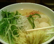「あら炊き塩らあめん+水菜トッピング 900円」@麺屋 海神の写真