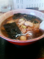 「しょうゆラーメン（太麺）」@喜多方らーめん 京まさの写真