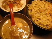 「特製つけ麺980円旨味豚飯250円追加つけダレ100円」@濃厚つけ麺 茜堂の写真