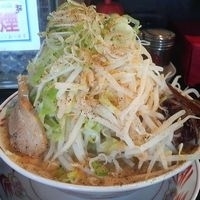 「雷神麺・中盛（中盛無料） ヤサイマシ ￥680」@らーめん馬鹿 神屋（GOD-YA）の写真