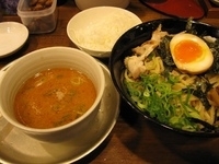 「つけおじセット(つけ麺&ライス)880円」@紀州和歌山ラーメン きぶんや 大阪道頓堀店の写真