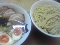 「豚バラつけそば（大盛）+やさい+味玉子」@中野大勝軒の写真