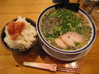 「ねぎらーめん（替玉×4 明太ごはん）」@博多長浜らーめん 田中商店の写真