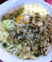 「汁なし（にんにくマシ）780円」@らーめん豚喜の写真