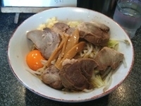 「油そば+豚（トッピングにんにく）」@どっと屋の写真