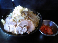 「汁なし+チャーシュー1枚+乾燥小エビ（ヤサイ、ニンニク）」@勇花の写真