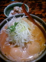 「海の味噌味玉そば+蛍ごはん+味玉」@中華そば 螢の写真