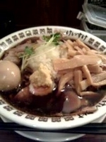 「半熟味玉肉そば（大880円）+メンマ（100円）」@New Old Style 肉そばけいすけの写真