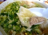 「塩ワンタンメン（800円）+九条ネギ（100円）」@支那そば一麺 豊里店の写真