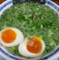 「ねぎらーめん（味つけたまごトッピング）」@博多らあめん うりんぼの写真