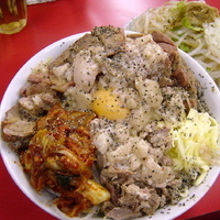 「汁なし 780円 + 豚ダブル 400円 + キムチ 100円（」@らーめん豚喜の写真