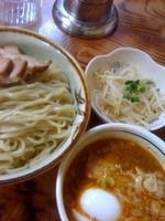 「味噌つけ麺（中盛、小豚、その他サービス盛）」@明心角ふじの写真