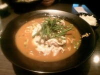 「￥750- かれー麺 + 半ライス（ランチサービス）」@かれー麺 実之和 六本木店の写真