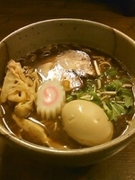 「煮干らーめん（限定）（麺かため）+味玉」@むろやの写真