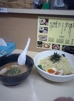 「つけ麺しょうゆ大（700円）+生ビール（400円）」@ラーメン専科 めん吉の写真