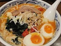 「オロチョンらーめん￥800+味玉￥100」@北海道らーめん 魚らん坂 川口店の写真