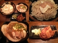 「満天特製濃厚つけめん+からあげ1コ」@釜炊き豚骨ラーメンきら星 満天の写真