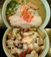 「あら味噌ラーメン+豚ごはん（ニューヨーク味）」@麺処 井の庄の写真