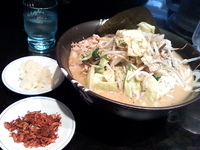 「豪腕味噌ラーメン（野菜炒め）+ ニンニク・海老辛（無料トッピング」@豪腕味噌 ザ・マグナムハウスの写真