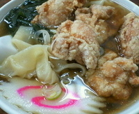 「からあげラーメン（ひもかわ麺）￥700」@手打ちラーメン 足利麺の写真