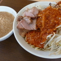 「オロチョンつけ麺+中盛 （トッピング=ニンニク以外全部）」@にかいやの写真