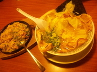 「肉きゃべとん+鉄板チャーハン小」@二代目丸源 高崎店の写真