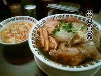 「肉そば大盛り エッグライス」@New Old Style 肉そばけいすけの写真