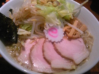 「にぼぶらチャーシュー（大盛）+やさい+ニンニク+ライス」@にぼぶらの写真