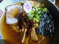 「支那そばセット【ギョーザ大2個+杏仁豆腐】（700円）」@らーめん 宮ざきの写真