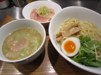 「塩つけ麺（あつもり）+煮豚飯」@麺食堂 Xの写真