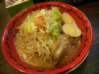 「味噌野郎・焼き野菜増し+味付き玉子」@野郎ラーメン 西川口店の写真