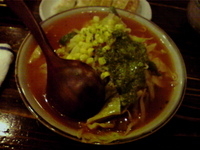 「チリトマトジェノベーゼ+中盛り」@麺や 和の写真