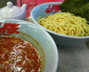 「つけ麺（辛味噌）[麺固め・味薄め・脂少なめ] 780円」@山岡家 日立滑川店の写真