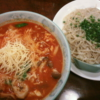 「とまとつけ麺（あつもり）¥997 チーズ¥210」@青竹手打ちラーメン 桐生宿の写真
