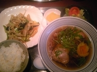 「Aランチ（醤油ラーメン・野菜炒め・サラダ・香物・ライス）」@石狩の写真