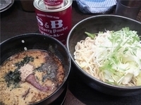 「カレーつけ麺（大盛:あつもり）+半ライス+キャベツ（サービス）+」@マルホン拉麺の写真